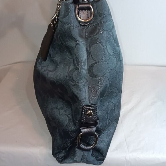 Coach Ashley Canvas/Leather Handbag (Charcoal Gray) H1159-F18776 Authentic - Picture 4 of 11